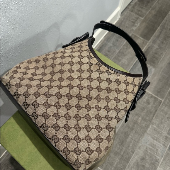Authentic Gucci - GG Monogram Hobo Brown - Vintage Shoulder - Picture 3 of 13